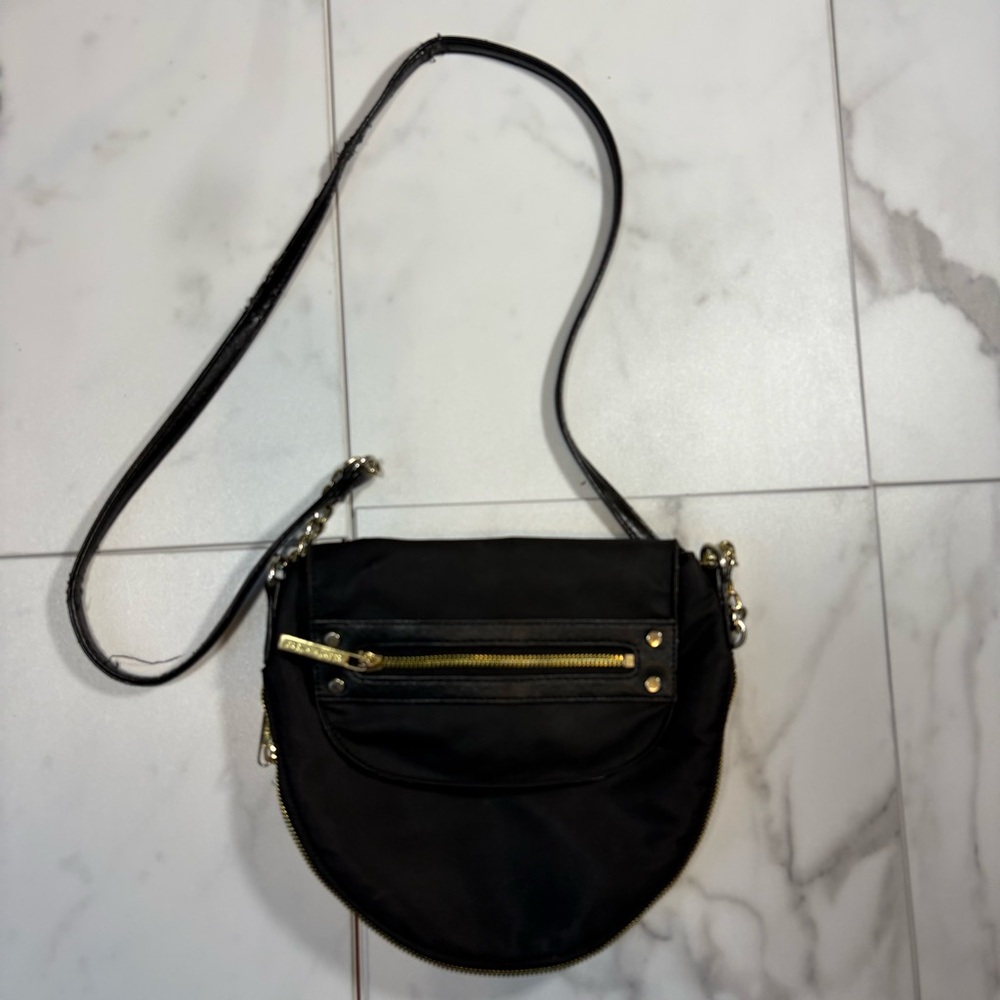 Olivia + Joy Black Nylong Crossbody Bag
